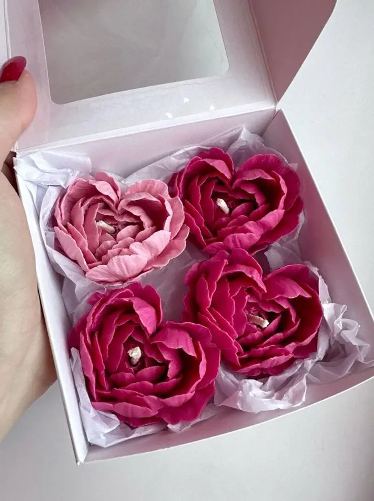 Heart Flower Candle